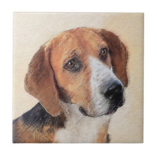 Harrier Painting - Cute Original Dog Art Tile