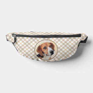 Harrier Painting Tri-Colour Cute Original Dog Art Fanny Pack