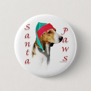 Harrier Santa Paws 2 Inch Round Button