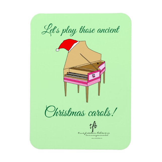 Harriet Harpsichord Christmas Carols Magnet (Vertical)