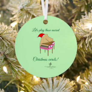 Harriet Harpsichord Christmas Carols Metal Ornament