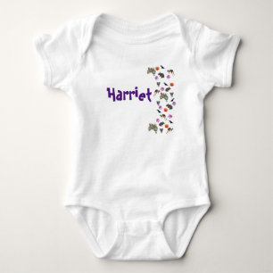 Harriet, Name With Australian Animals, Baby Bodysuit