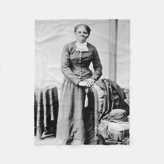 Harriet Tubman Conductor Underground Railroad Fleece Blanket (Front)