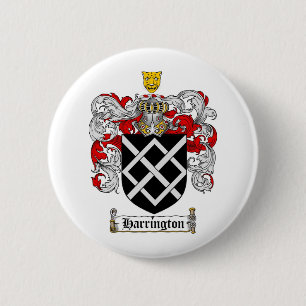 HARRINGTON FAMILY CREST -  HARRINGTON COAT OF ARMS 2 INCH ROUND BUTTON