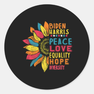 Harris 2020 Peace Love Equality Hope Diversity 1 Classic Round Sticker