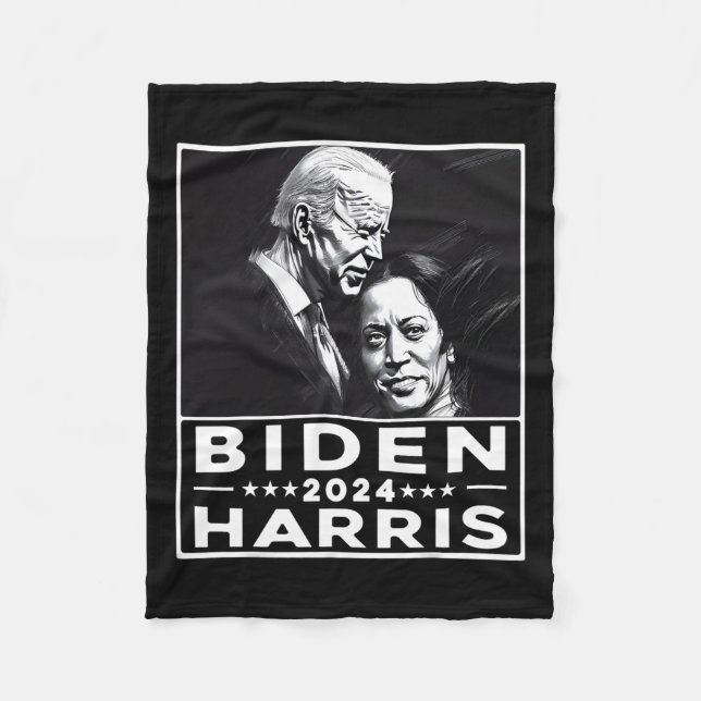 Harris 2024 47th President Election Joe Biden Kama Fleece Blanket (Front)