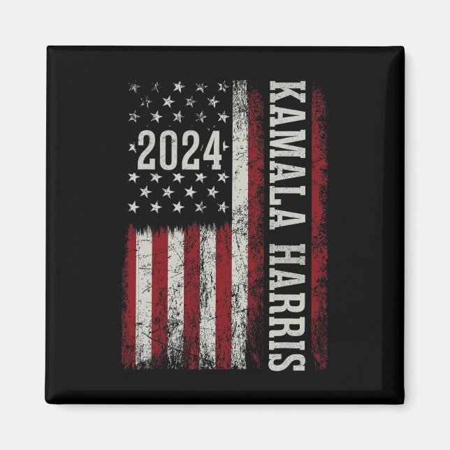 Harris 2024 American Flag Kamaka Supporter  Magnet (Front)