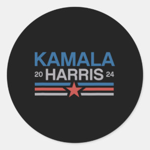 Harris 2024 Bold Retro Stripe Star Classic Round Sticker