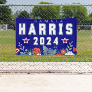 Harris 2024 Floral Election  Banner