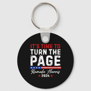 Harris 2024 It's Time To Turn Page Keychain