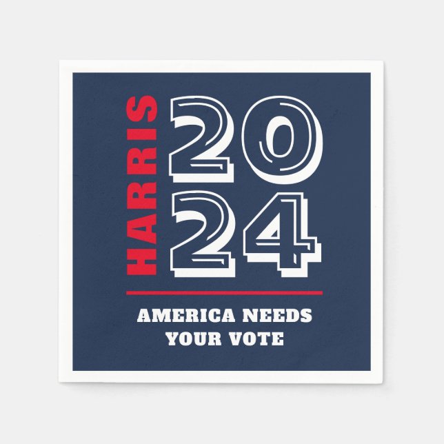 Harris 2024 Liberal Democratic Election Rally Vote Napkin (Front)