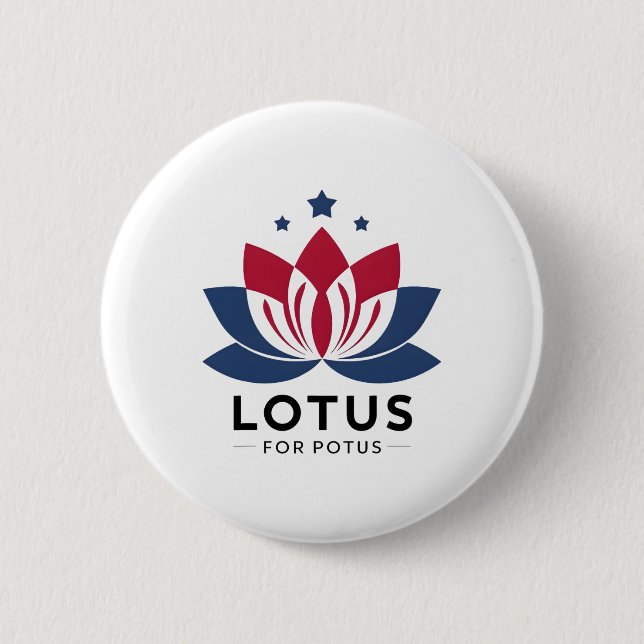 Harris 2024 Lotus For Potus President Trend Electi 2 Inch Round Button (Front)