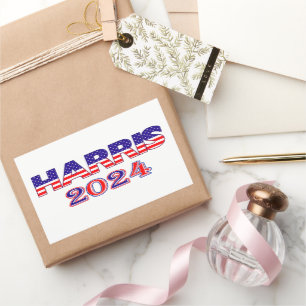 Harris 2024 President Democrat USA Flag Text Sticker