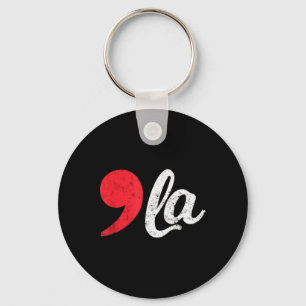 Harris 2024 President Distressed Comma La Funny Keychain