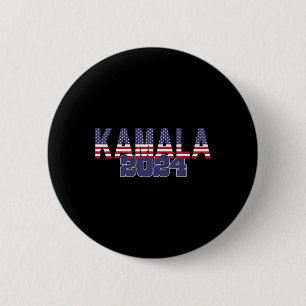Harris 2024 President Red White Blue Flag America 2 Inch Round Button