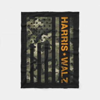 Harris 2024 President Usa Camouflage Dudes Walz Wa Fleece Blanket