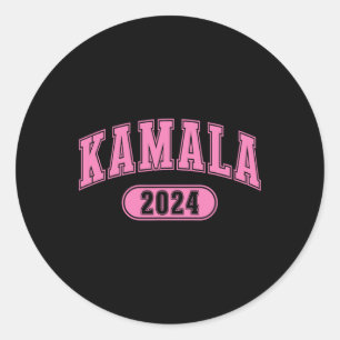 Harris 2024 President Varsity Pink Green Vintage  Classic Round Sticker