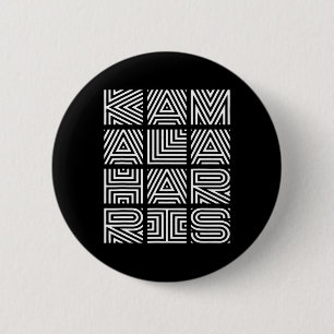 Harris 2024 Quilted Geometry Lettering 2 Inch Round Button