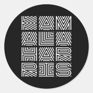 Harris 2024 Quilted Geometry Lettering  Classic Round Sticker