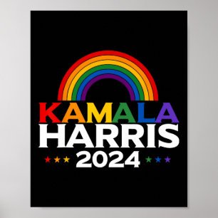 Harris 2024 Rainbow Flag Gay Pride Lgbt  Poster