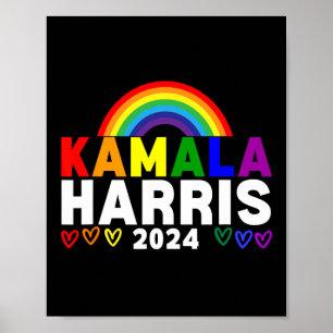 Harris 2024 Rainbow Gay Pride Lgbt Election  Poster