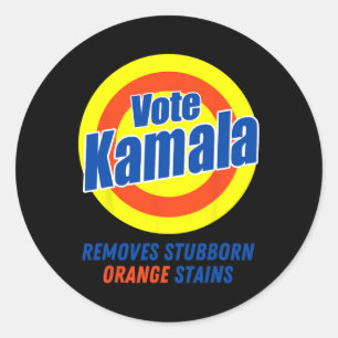 Harris 2024 Removes Stubborn Orange Stains 5  Classic Round Sticker