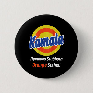 Harris 2024 Removes Stubborn Orange Stains (on Bac 2 Inch Round Button