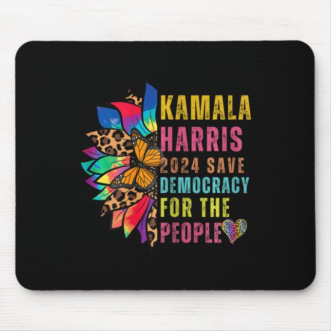 Harris 2024 Save Democracy For The People Sunflowe Mouse Pad (Front)