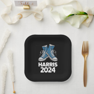 HARRIS 2024 Vote President Kamala Election Sneaker Paper Plate