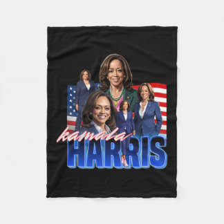 Harris American Flag Bootleg  Fleece Blanket