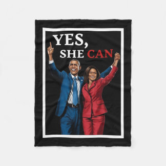 Harris And Barack Obama Forward 2024 Election  Fleece Blanket