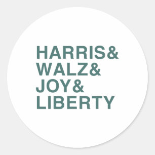 Harris And W And Joy And Liberty Shirt Kamala Harr Classic Round Sticker