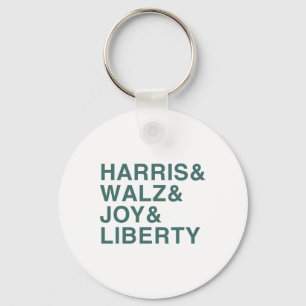 Harris And W And Joy And Liberty Shirt Kamala Harr Keychain