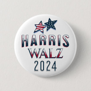 Harris and Walz 2024 2 Inch Round Button