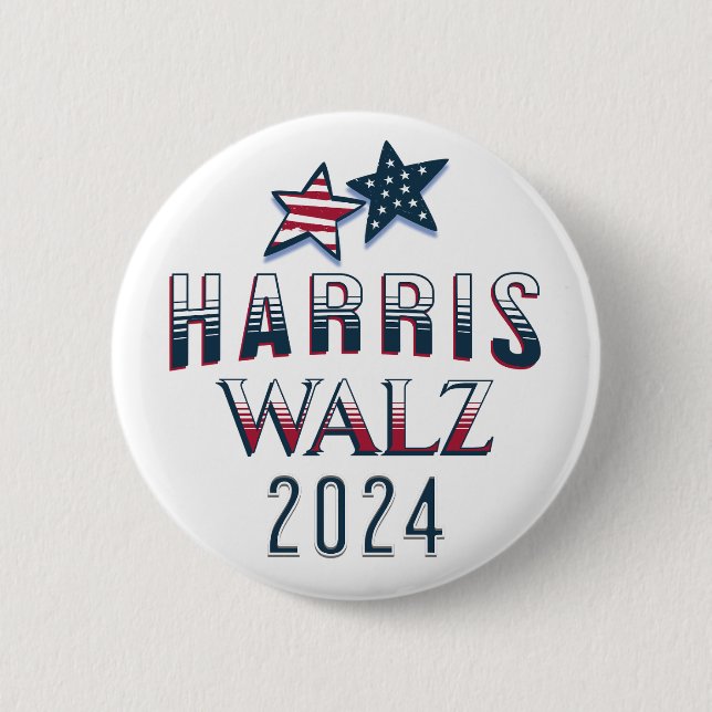 Harris and Walz 2024 2 Inch Round Button (Front)