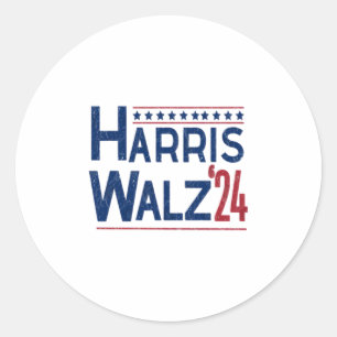 Harris and Walz 2024 Election Pairing Classic Round Sticker