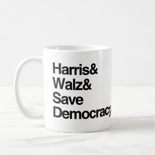 Harris and Walz and Save Democracy Coffee Mug