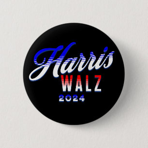 Harris and Walz Democrat POTUS 2024   2 Inch Round Button