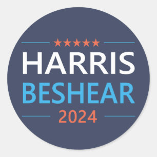 Harris Beshear 2024 Kamala Harris Democrat Classic Round Sticker