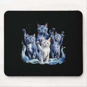 Harris Blue Cats Wave - Funny For Cat Owners 1 Mouse Pad