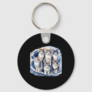 Harris Blue Cats Wave - Funny For Cat Owners  Keychain