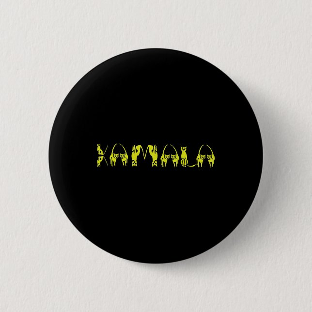 Harris Cat Lettering Positive Funny 15  2 Inch Round Button (Front)