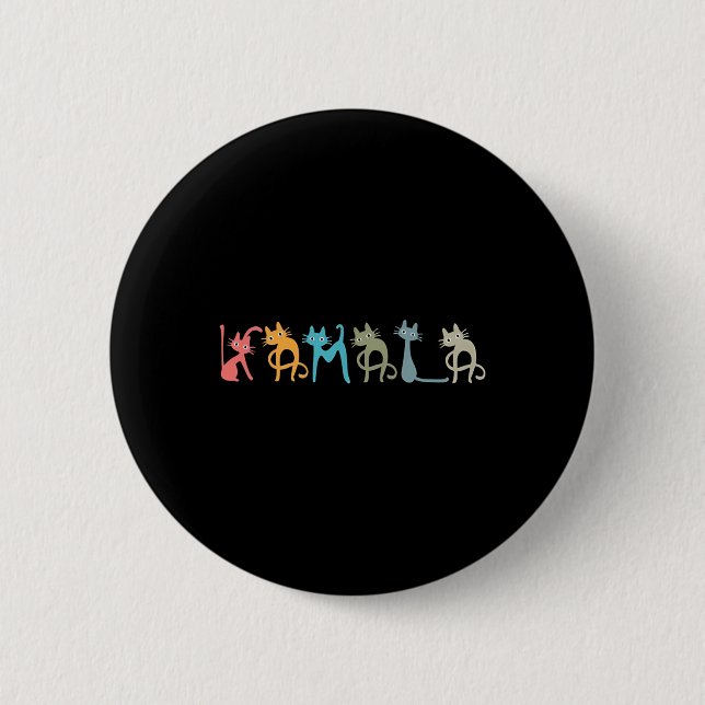 Harris Cat Lettering Positive Funny  2 Inch Round Button (Front)