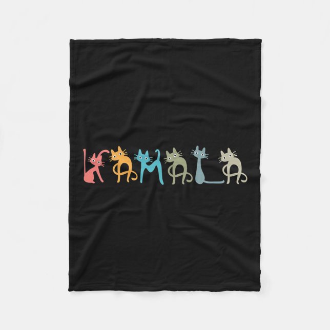 Harris Cat Lettering Positive Funny  Fleece Blanket (Front)