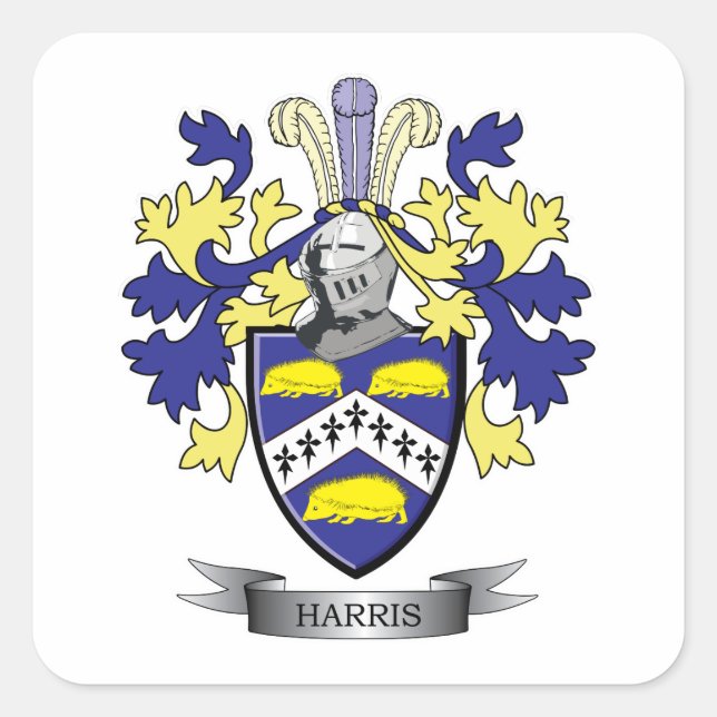 Harris Coat of Arms Square Sticker (Front)
