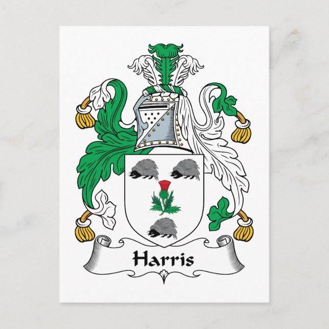 Harris Family Crest Postcard (Front)