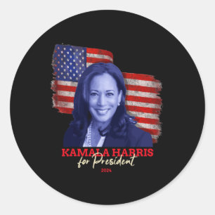 Harris For President 2024 Madam Vice President 1  Classic Round Sticker