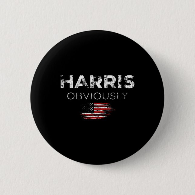 Harris For President 2024 Obviously  2 Inch Round Button (Front)