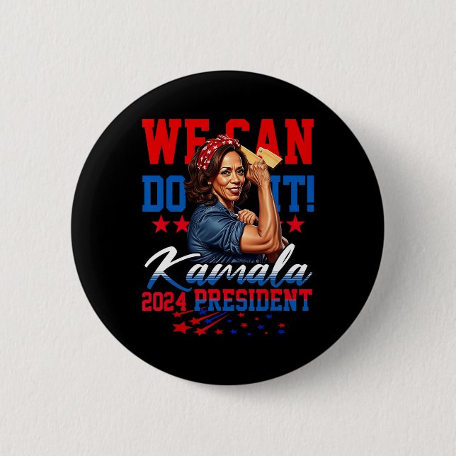 Harris For President 2024 We Can Do It!  2 Inch Round Button (Front)