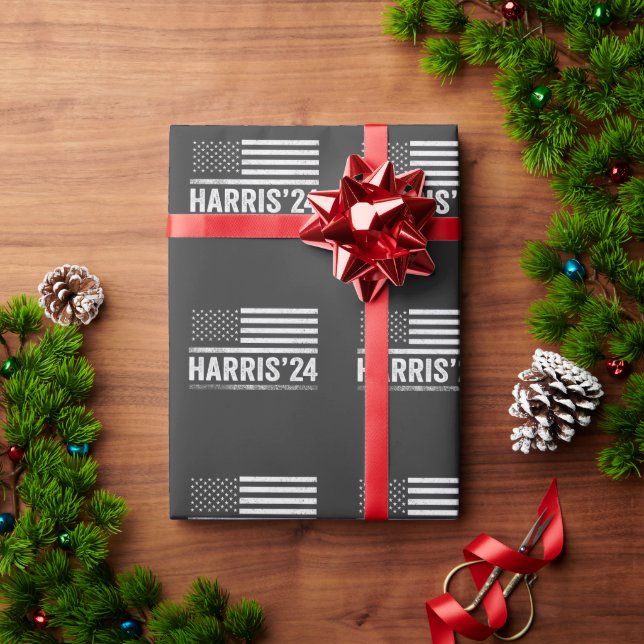 Harris For President Democrat Election American  Wrapping Paper (Holiday Gift)